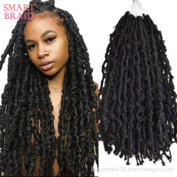 Butterfly Locs Hair Pre-twisted Distressed Crochet Hair Easy Installed Natural 1B # Twist Braids Crochet Hair